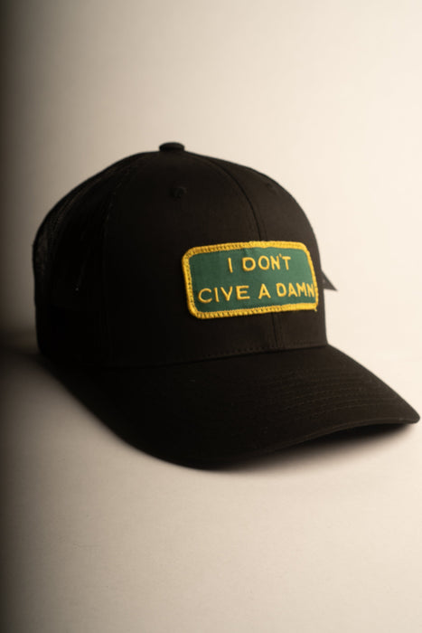 I DON'T GIVE A DAMN Black Trucker hat