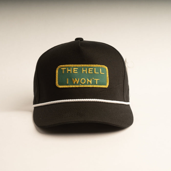 THE HELL I WON'T Black Captains (rope) hat