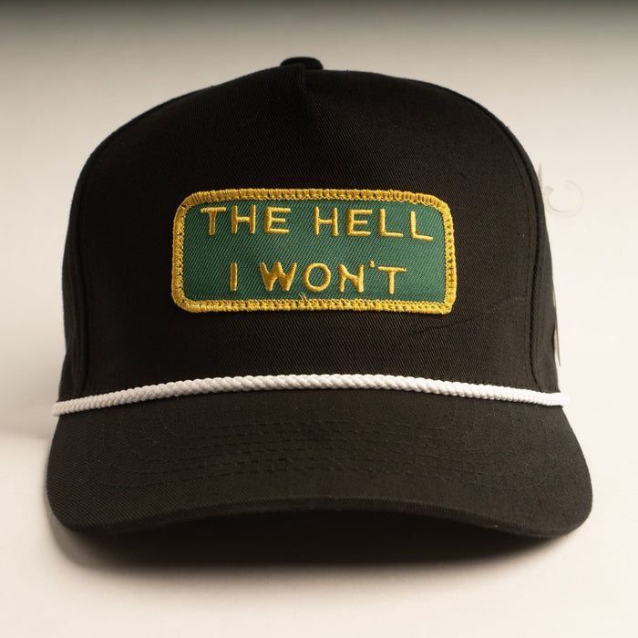 THE HELL I WON'T Black Captains (rope) hat