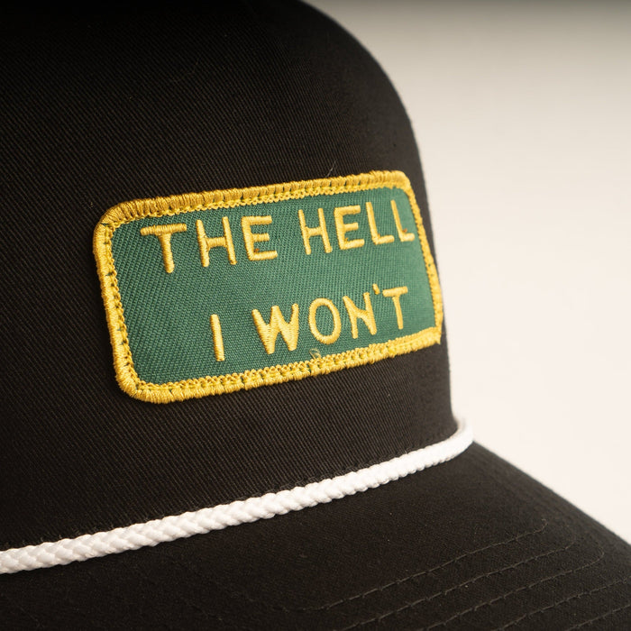 THE HELL I WON'T Black Captains (rope) hat