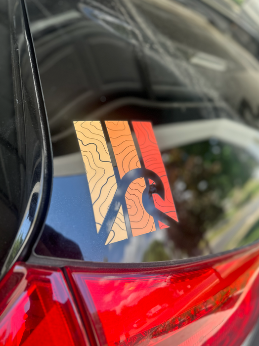 Retro Wave Topographic Decal