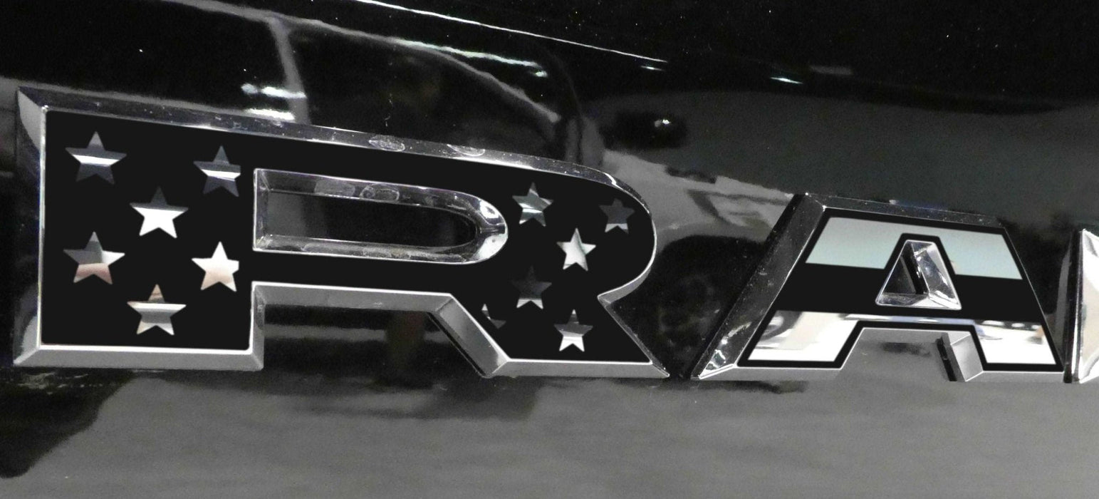 Premium Cast Matte Black Die-Cut Vinyl Flag Decals for 2019-2024 RAM Doors