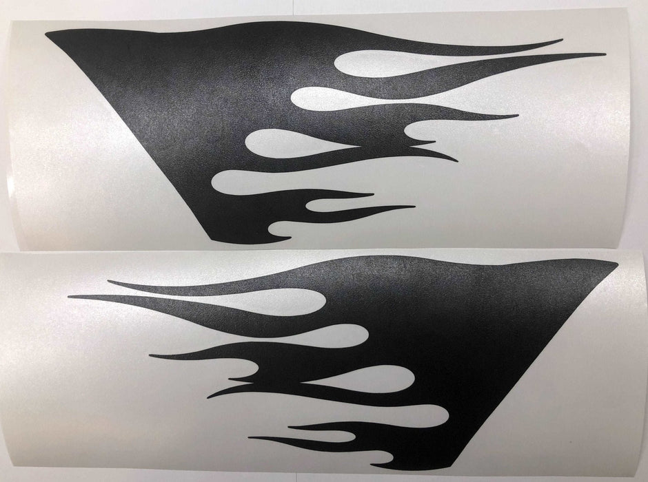 Premium Cast Matte Black Vinyl Flame Decals for Wrangler JL and Gladiator Fender Ventsx2