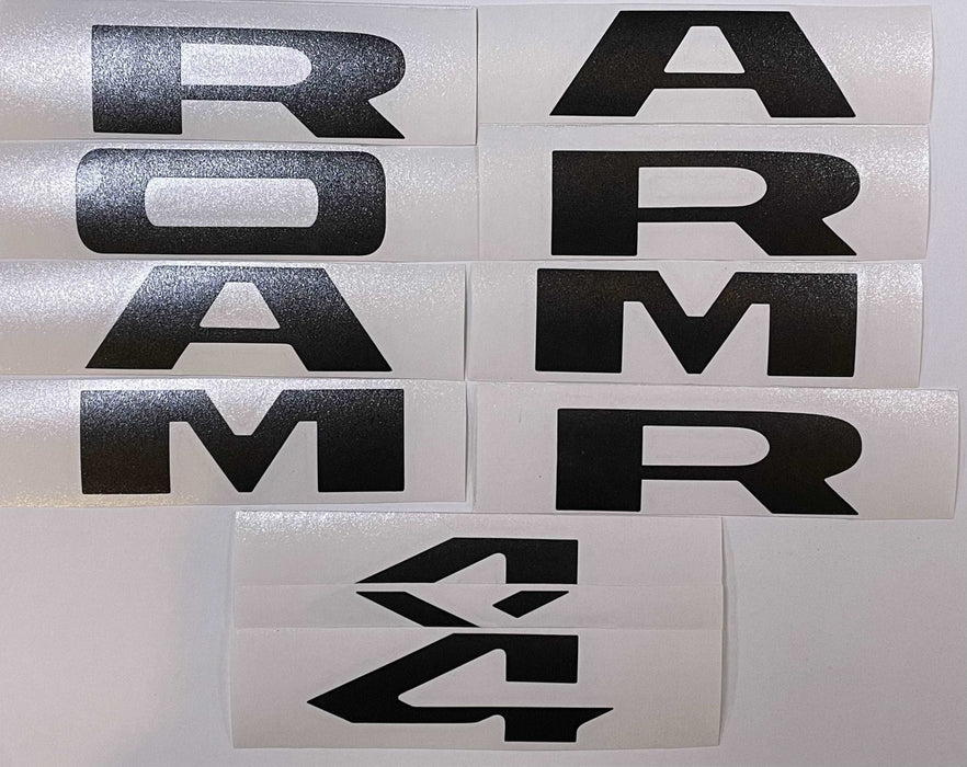 Premium Cast Vinyl Decal Letter Inlays for 2019-2024 RAM Doors