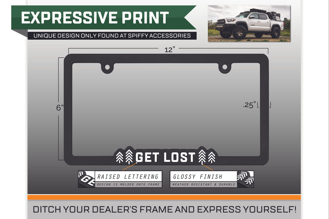 Get Lost - Raised License Plate Frame