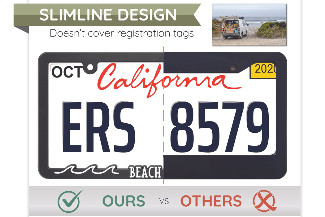 Beach Please License Plate Frame