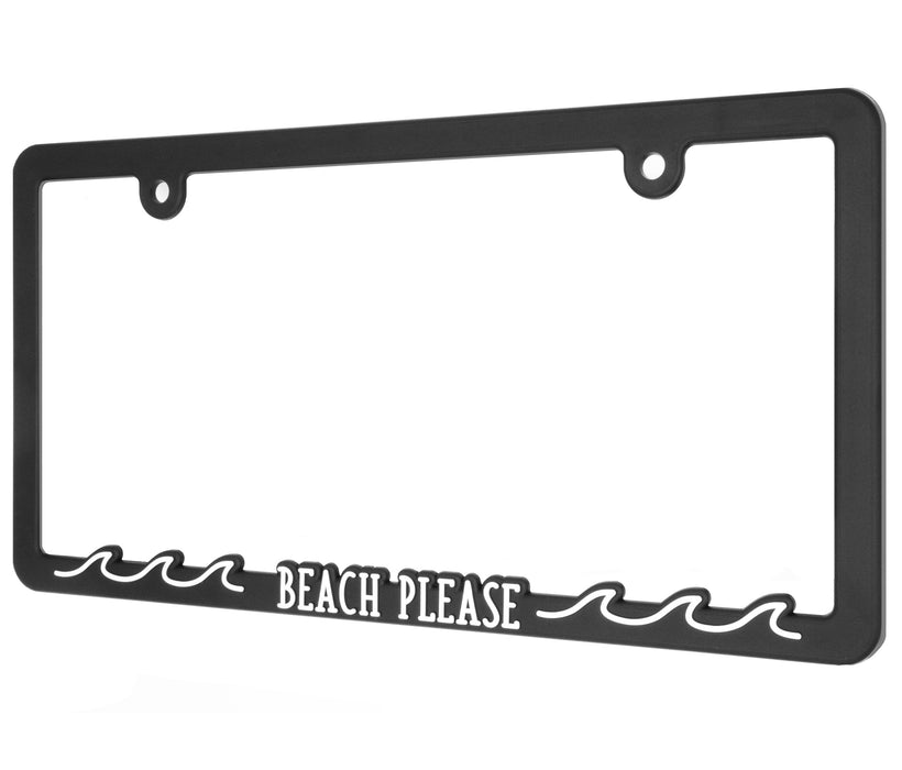 Beach Please License Plate Frame