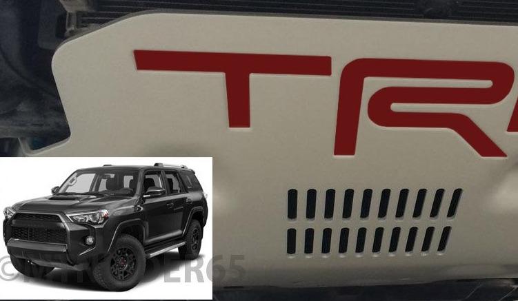 Premium Cast Vinyl Insert Letter Decals for 2015-2018 4Runner TRD Pro Skid Plate